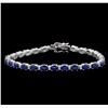 Image 1 : 13.52 ctw Sapphire and Diamond Bracelet - 14KT White Gold