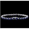 Image 2 : 13.52 ctw Sapphire and Diamond Bracelet - 14KT White Gold