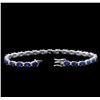 Image 3 : 13.52 ctw Sapphire and Diamond Bracelet - 14KT White Gold