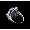 Image 3 : 4.69 ctw Tanzanite and Diamond Ring - 14KT White Gold