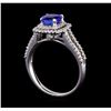 Image 4 : 1.31 ctw Tanzanite and Diamond Ring - 14KT White Gold