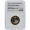 Image 1 : 2000-W NGC PF69 Ultra Cameo $10 Library of Congress Gold/Platinum Coin