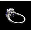 Image 3 : 3.30 ctw Tanzanite and Diamond Ring - 14KT White Gold