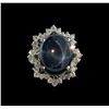 Image 3 : 19.53 ctw Blue Star Sapphire and Diamond Ring - 14KT White Gold