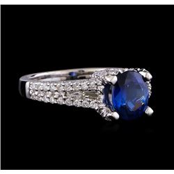 1.77 ctw Sapphire and Diamond Ring - 18KT White Gold