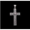 Image 1 : 8.19 ctw Diamond Cross Pendant - 14KT White Gold