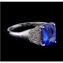 2.66 ctw Tanzanite and Diamond Ring - 14KT White Gold