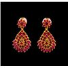 Image 1 : 4.00 ctw Ruby Earrings - 22KT Yellow Gold