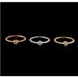 0.49 ctw Diamond Ring Set - 14KT Tri Color Gold