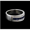 Image 1 : 0.70 ctw Sapphire and Diamond Ring - 14KT White Gold