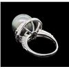 Image 3 : Pearl and Diamond Ring - 14KT White Gold