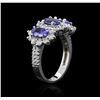 Image 3 : 14KT White Gold 1.88 ctw Tanzanite and Diamond Ring