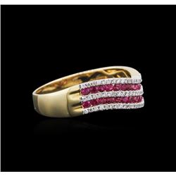 14KT Yellow Gold 0.57 ctw Ruby and Diamond Ring