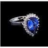 Image 1 : 3.48 ctw Tanzanite and Diamond Ring - 14KT White Gold