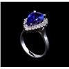 Image 4 : 3.48 ctw Tanzanite and Diamond Ring - 14KT White Gold