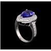 Image 4 : 3.30 ctw Tanzanite and Diamond Ring - 14KT White Gold