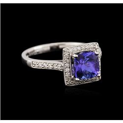 14KT White Gold 1.40 ctw Tanzanite and Diamond Ring