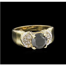 14KT Yellow Gold 1.70 ctw Black & White Diamond Ring