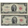 Image 1 : 1953 $2 AU Uncirculated Certificate Currency Lot of 2