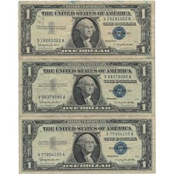 1957 $1 Silver Certificate Currency Lot of 3