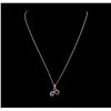 Image 1 : 0.82 ctw Multi Gemstone and Diamond Pendant - 14KT Rose Gold