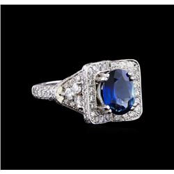 2.02 ctw Sapphire and Diamond Ring - Platinum