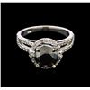 Image 2 : 2.09 ctw Black Diamond Ring - 14KT White Gold