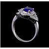 Image 4 : 1.40 ctw Tanzanite and Diamond Ring - 14KT White Gold