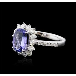 14KT White Gold 1.43 ctw Tanzanite and Diamond Ring