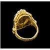 Image 3 : 9.90 ctw Smoky Quartz and Seed Pearl Ring - 14KT Yellow Gold
