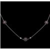 Image 1 : James Kurk 0.40 ctw Sapphire and Diamond Necklace - 14KT White Gold