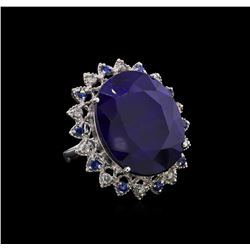 47.31 ctw Blue Sapphire Ring - 14KT White Gold