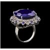 Image 4 : 47.31 ctw Blue Sapphire Ring - 14KT White Gold
