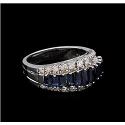 1.68 ctw Sapphire and Diamond Ring - 14KT White Gold