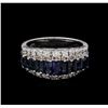 Image 2 : 1.68 ctw Sapphire and Diamond Ring - 14KT White Gold