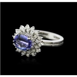 14KT White Gold 1.79 ctw Tanzanite and Diamond Ring