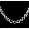 Image 1 : 91.43 ctw Blue Star Sapphire and Diamond Necklace - 14KT White Gold