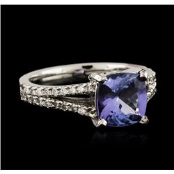 14KT White Gold 2.37 ctw Tanzanite and Diamond Ring