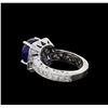 Image 3 : GIA Cert 6.48 ctw Sapphire and Diamond Ring - 14KT White Gold