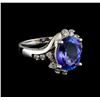 Image 1 : 3.73 ctw Tanzanite and Diamond Ring - 14KT White Gold