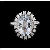Image 2 : 4.42 ctw Aquamarine and Diamond Ring - 14KT White Gold