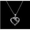 Image 1 : 10KT White Gold 0.10 ctw Diamond Heart Pendant