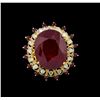 Image 2 : 36.08 ctw Ruby and Diamond Ring - 14KT Yellow Gold