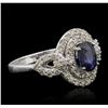 Image 1 : 14KT White Gold 1.02 ctw Sapphire and Diamond Ring