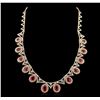 Image 2 : 14KT Yellow Gold 16.12 ctw Ruby and Diamond Necklace