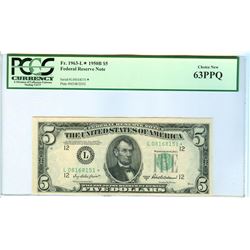 1950B PCGS CN 63PPQ $5 Federal Reserve Star Bank Note