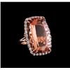 Image 1 : GIA Cert 44.21 ctw Morganite and Diamond Ring - 14KT Rose Gold