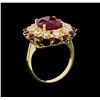 Image 4 : 9.92 ctw Ruby and Diamond Ring - 14KT Yellow Gold