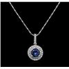 Image 1 : 14KT White Gold 1.49 ctw Tanzanite and Diamond Pendant With Chain