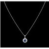 Image 2 : 14KT White Gold 1.49 ctw Tanzanite and Diamond Pendant With Chain